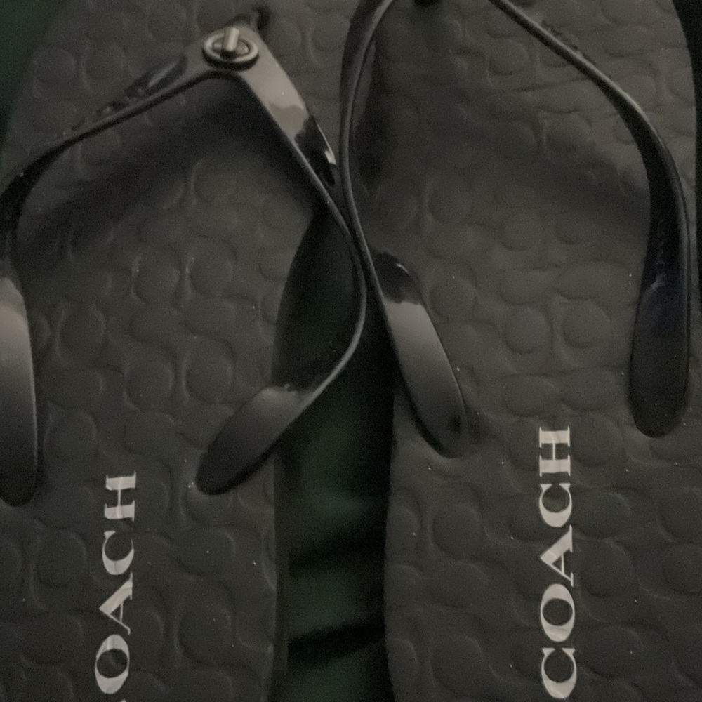 Coach Black Embossed Sandals